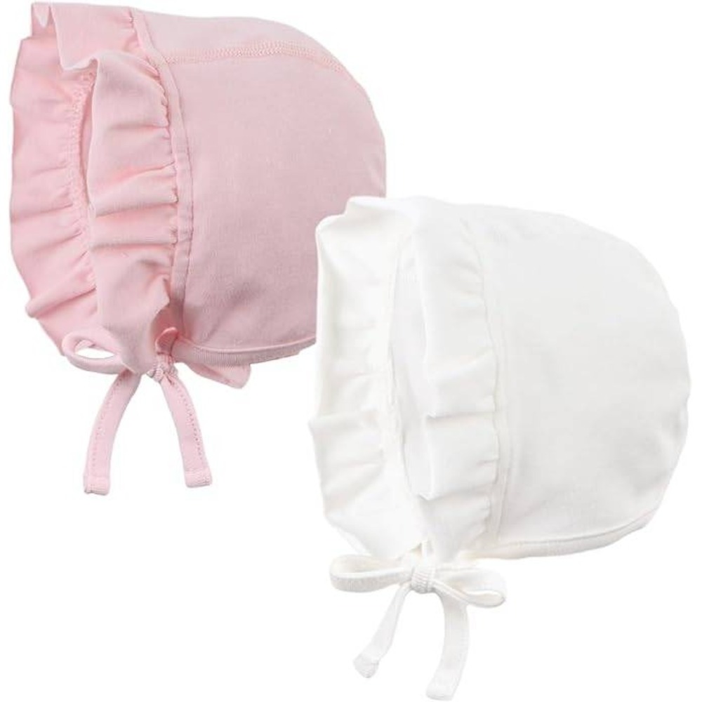 MSRP $17 Bamery 2 Pack Lovely Baby Girl 3-9 Months Hospital Hat Soft Cotton
